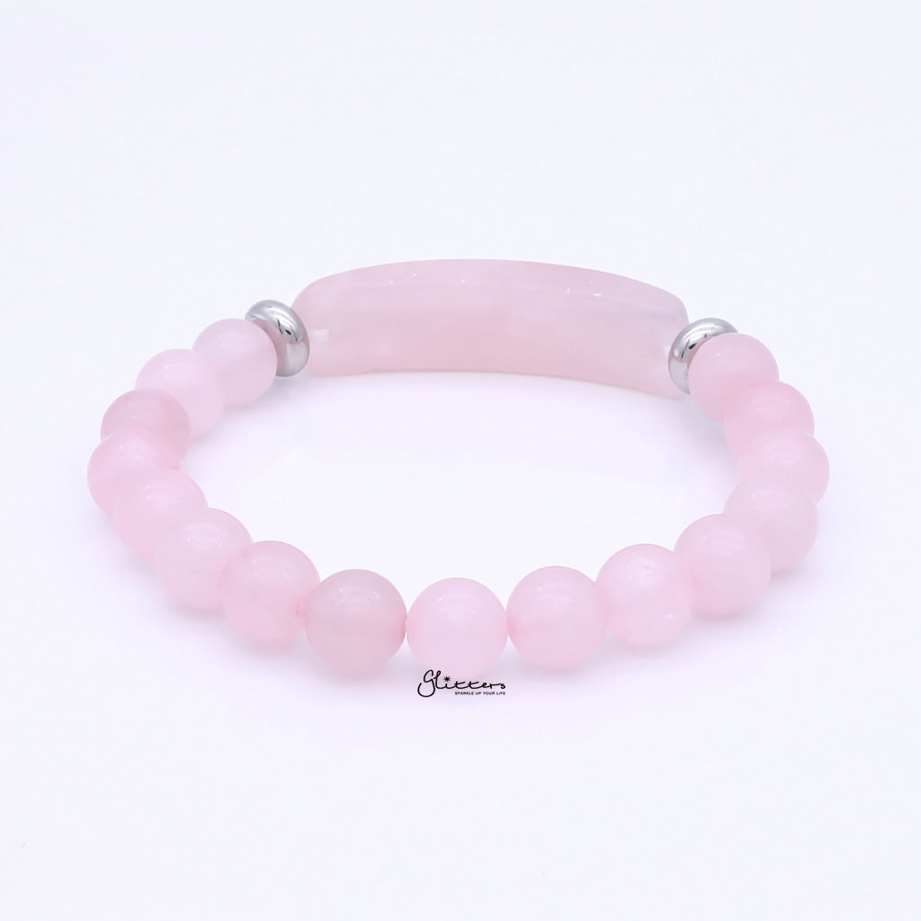 Rose Quartz Semi Precious Stone Bracelet-Bracelets-2-Glitters