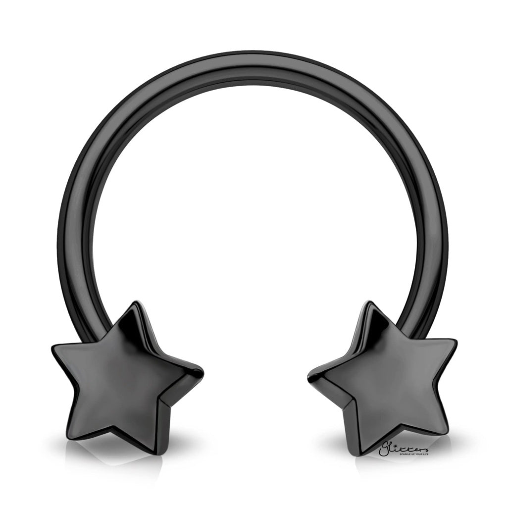 Star Ends Horseshoe Circular Barbell-Horseshoes-4-Glitters