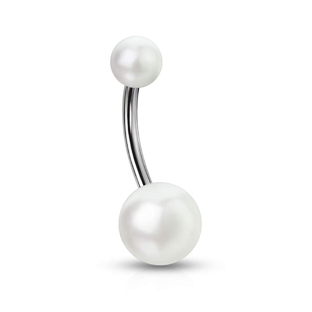 Pearl Belly Button Navel Ring-Belly Rings-1-Glitters