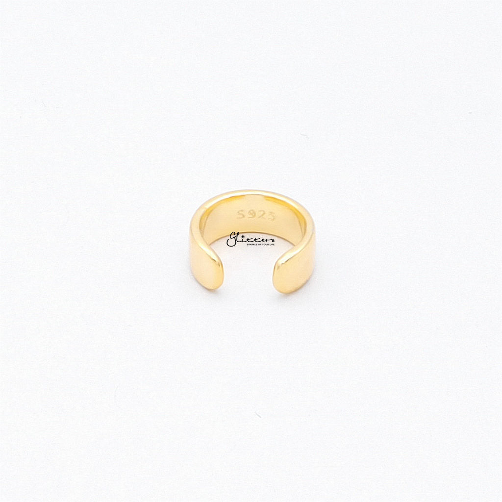 Non Pierced Sterling Silver Conch Ear Cuff - Gold-Ear Cuffs-3-Glitters