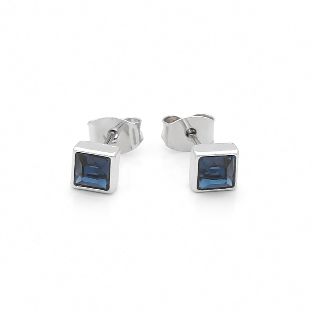 Square Crystal Stud Earrings-Stud Earrings-2-Glitters
