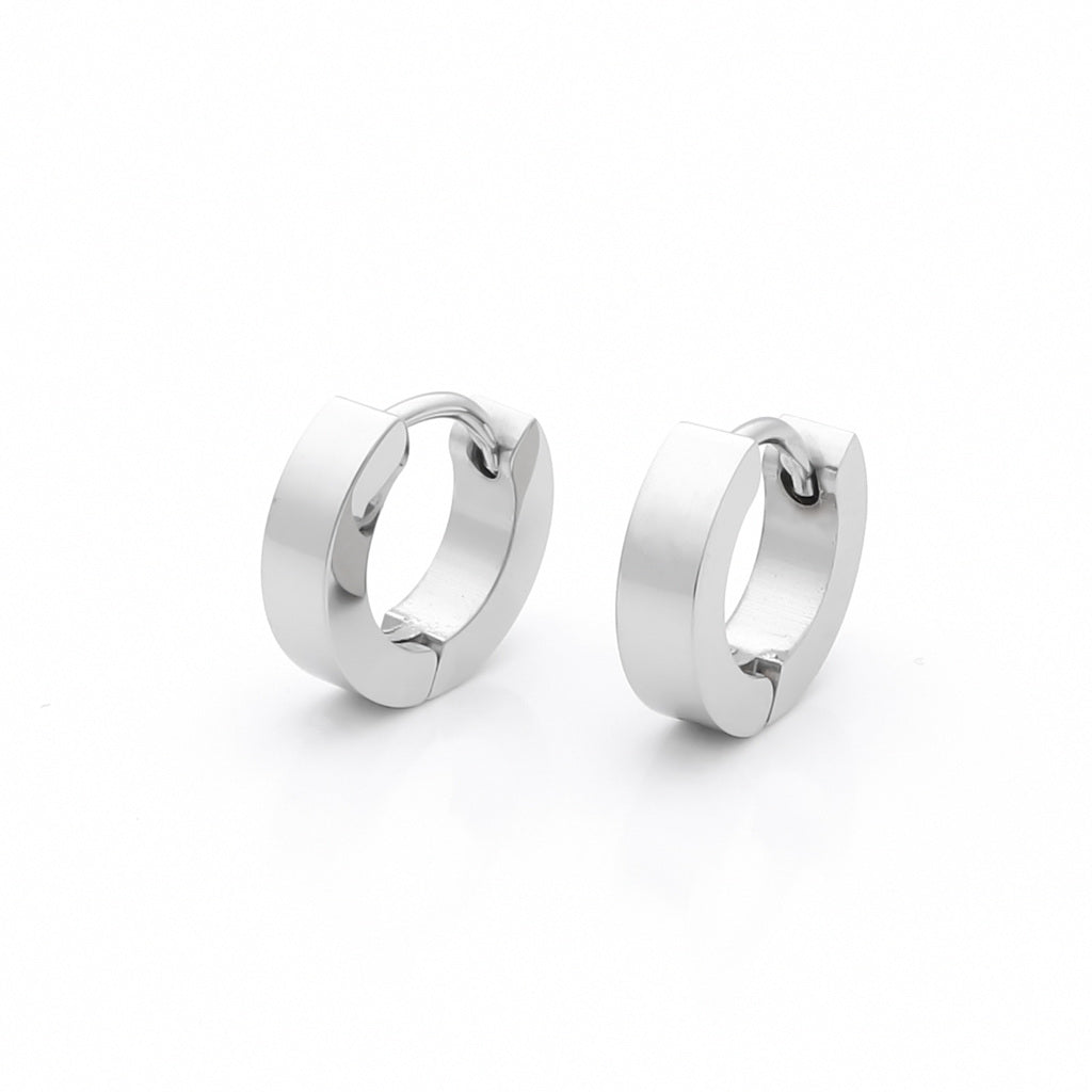 Stainless Steel Huggie Hoop Earrings - Small-Hoop Earrings-1-Glitters