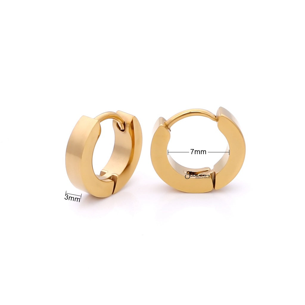 18K Gold IP Stainless Steel Huggie Hoop Earrings - Small-Hoop Earrings-2-Glitters