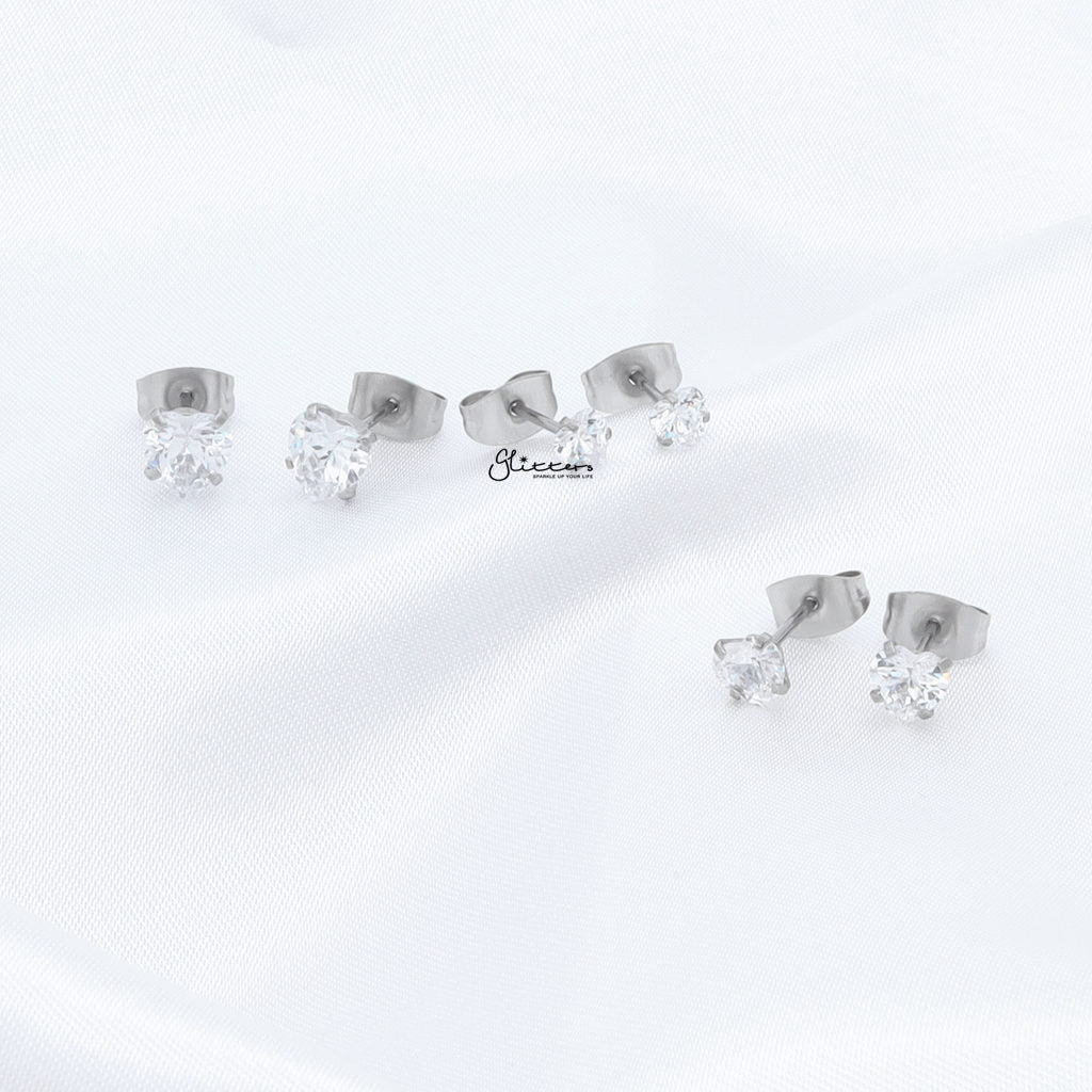 Heart CZ Stainless Steel Stud Earrings-Stud Earrings-4-Glitters
