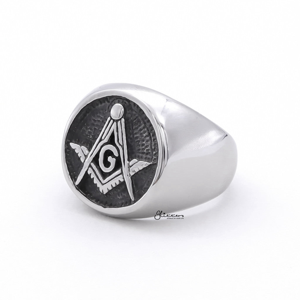 Stainless Steel Masonic Ring-Stainless Steel Rings-2-Glitters