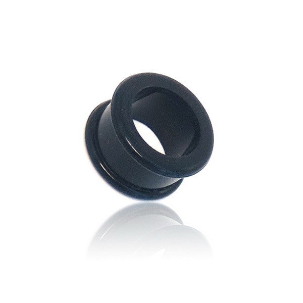 Black Colour Silicone Flexible Double Flat Flared Tunnels-Body Piercing Jewellery, Plug, Tunnel-148-Glitters