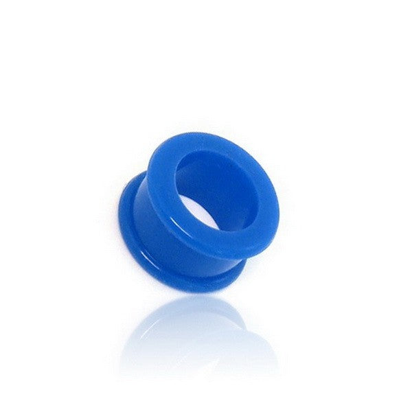 Blue Colour Silicone Flexible Double Flat Flared Tunnels-Body Piercing Jewellery, Plug, Tunnel-150-Glitters