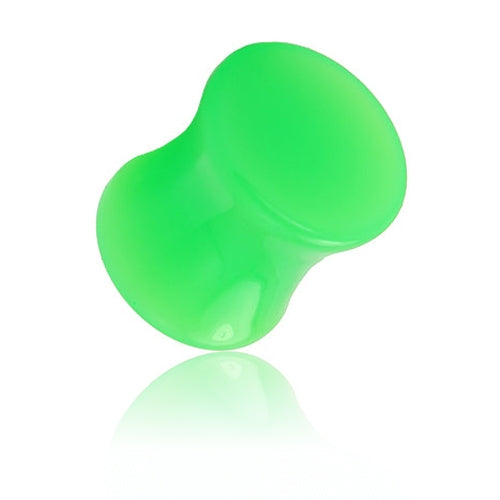 Green Color Solid UV Acrylic Saddle Plugs-Plug, Sale, Tunnel-276-Glitters