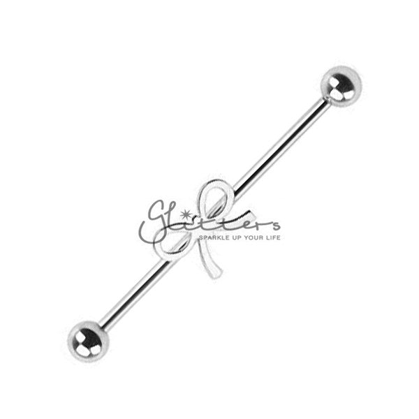 14GA 316L Surgical Steel Ribbon Industrial Barbells-Body Piercing Jewellery, Industrial Barbell-739-Glitters