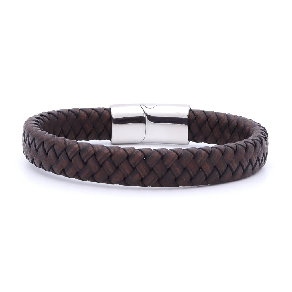 Classic Brown Braided Leather Bracelet-Bracelets, Jewellery, leather bracelet, Men's Bracelet, Men's Jewellery, New-BCL0235-1_1-Glitters