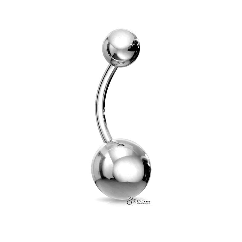 Basic 316L Surgical Steel Belly Button Navel Ring - Silver-Belly Ring, Body Piercing Jewellery-Basic316LSurgicalSteelBellyButtonNavelRings-Silver-Glitters