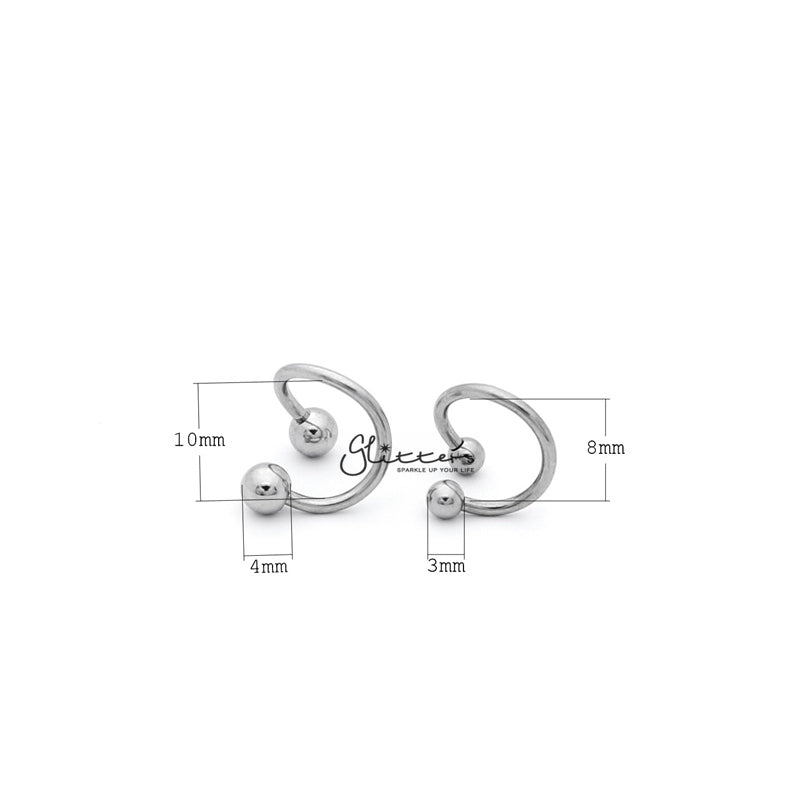 16GA 316L Surgical Steel Twist Circulars - 8mm | 10mm-Body Piercing Jewellery, Sale, Twist-CP0003-B-3-Glitters