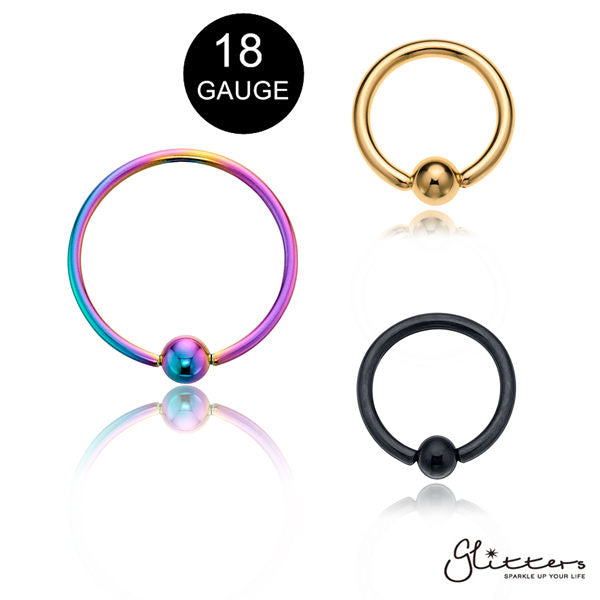18GA Titanium Ion Plated Over 316L Surgical Steel Captive Hoops-Body Piercing Jewellery, Captive Ring, Septum Ring-CP0009-600-Glitters
