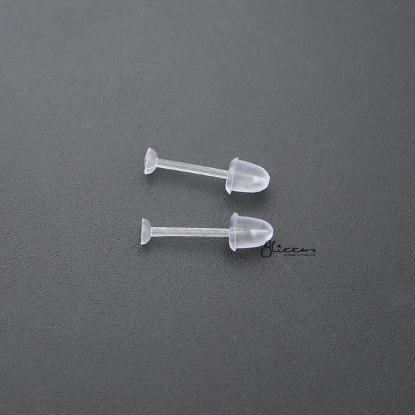 Clear Invisible Earrings Retainer | Light Flat Top Ear Piercing-Accessories, earrings, Jewellery, Men's Earrings, Men's Jewellery, Sale, Women's Earrings-ER-RETAINER-01-Glitters