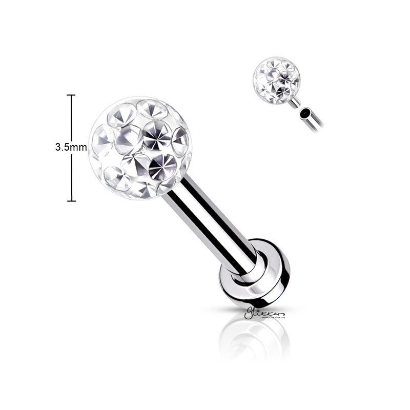 Epoxy Covered Crystal Paved Ball Flat Back Studs - Aqua-Body Piercing Jewellery, Cartilage, Labret, Monroe, Tragus-LB0008-3_800_New_ae313946-4e46-4f0a-8037-1d2f8848ece0-Glitters