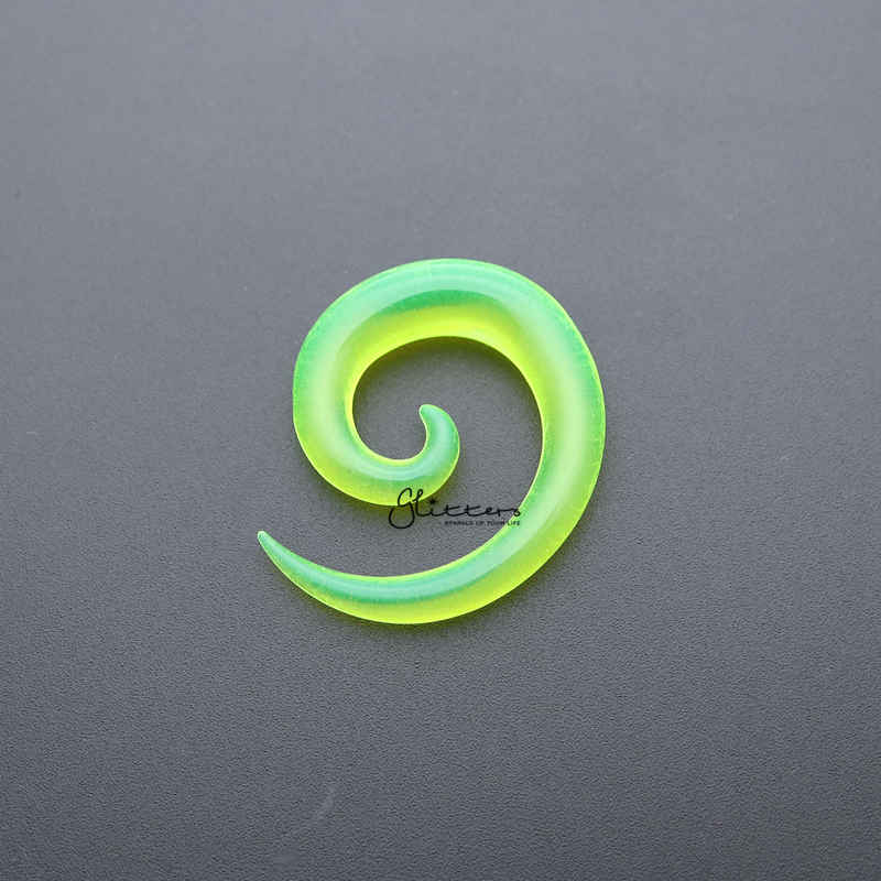 Green Acrylic Ear Spiral Taper Stretcher Plugs-Body Piercing Jewellery, Ear Stretcher, Plug-Pl0001_Green_800-Glitters