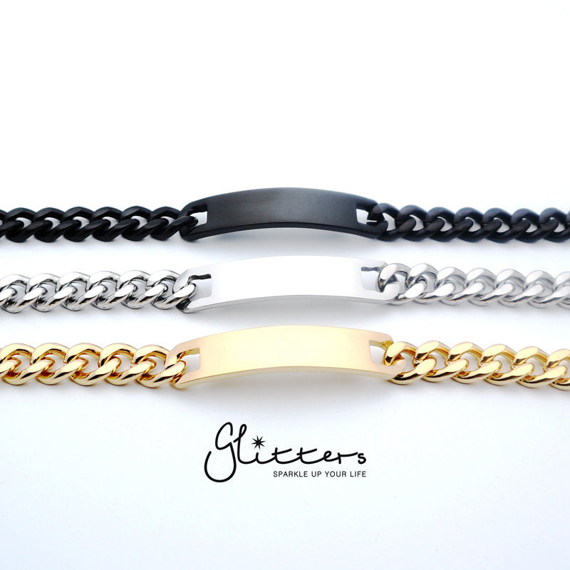 Stainless Steel Men's ID Bracelet 11mm Width-Bracelets, Engravable, ID Bracelet, Jewellery, Men's Bracelet, Men's Jewellery, Stainless Steel, Stainless Steel Bracelet-SB0038_1-Glitters
