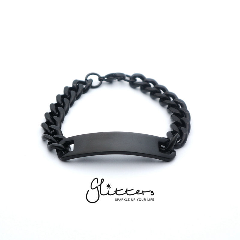Stainless Steel Men's ID Bracelet 11mm Width-Bracelets, Engravable, ID Bracelet, Jewellery, Men's Bracelet, Men's Jewellery, Stainless Steel, Stainless Steel Bracelet-SB0038_2-Glitters