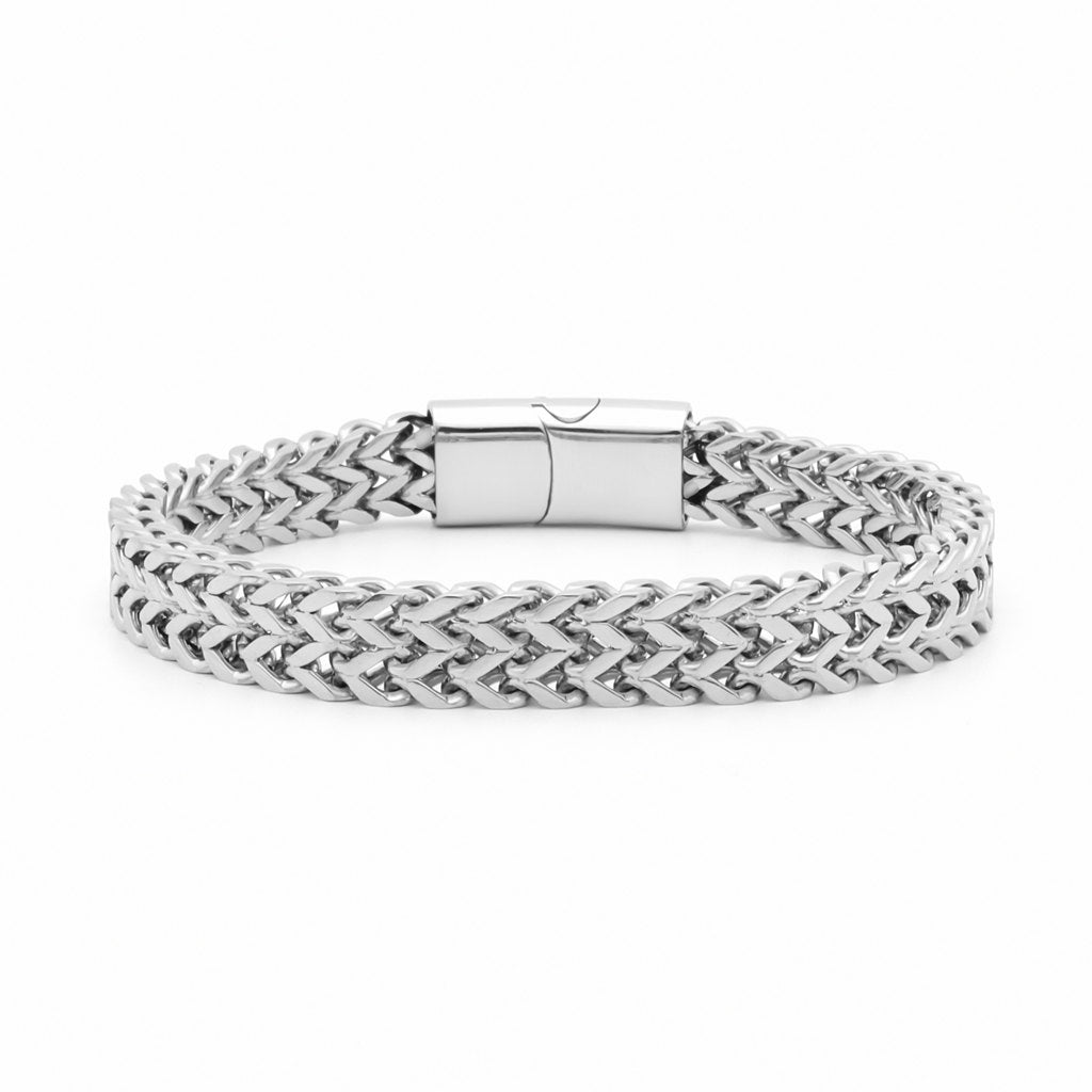Stainless Steel 9mm Double Rows Franco Link Bracelet-Bracelets, Jewellery, Men's Bracelet, Men's Jewellery, New, Stainless Steel, Stainless Steel Bracelet-SB0087-1_1-Glitters