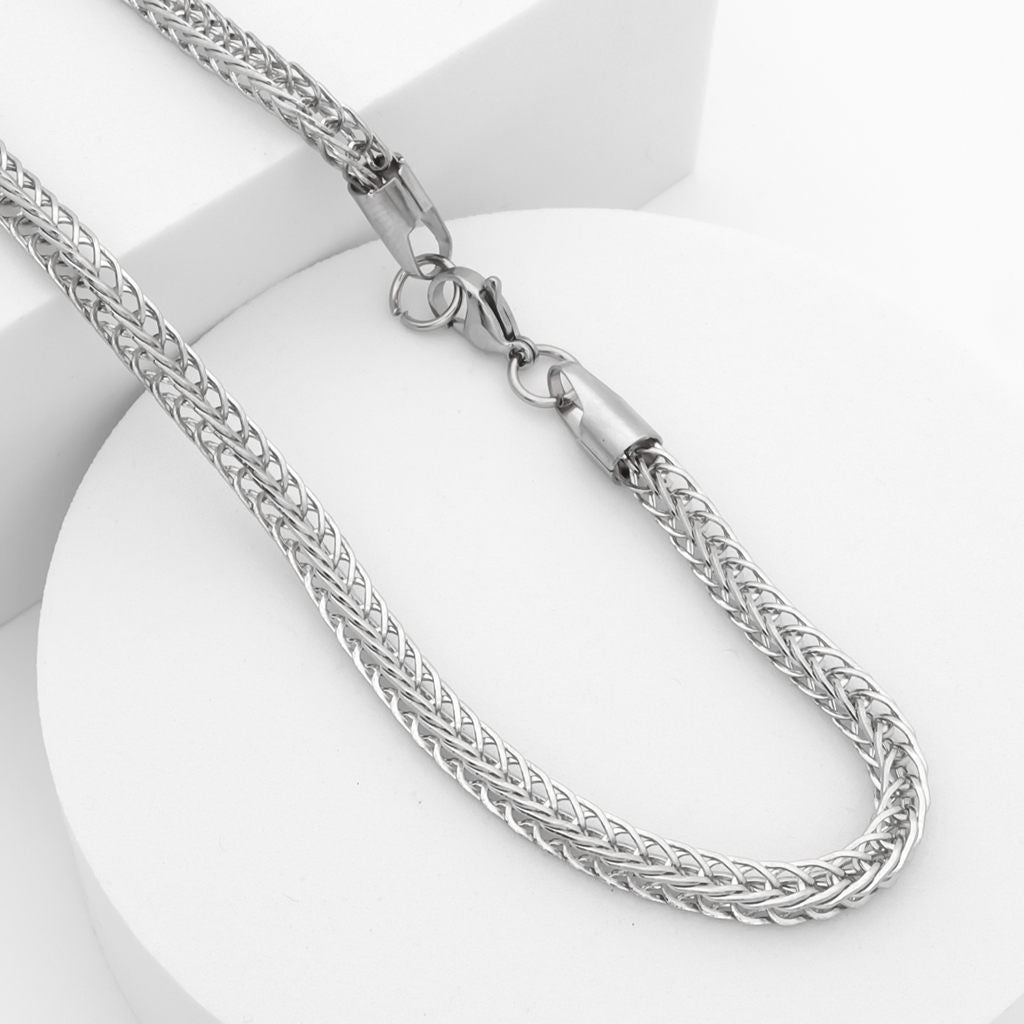 Stainless Steel 4mm Square Chain Necklace-Chain Necklaces, Jewellery, Men's Jewellery, Men's Necklace, Necklaces, New, Stainless Steel Chain, Women's Jewellery, Women's Necklace-SC0106-4_1-Glitters