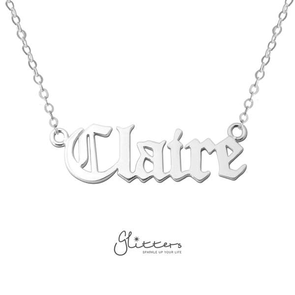 Personalized Sterling Silver Name Necklace-Old English-name necklace, Personalized, Silver name necklace-SCRIPT9-1-1-Glitters