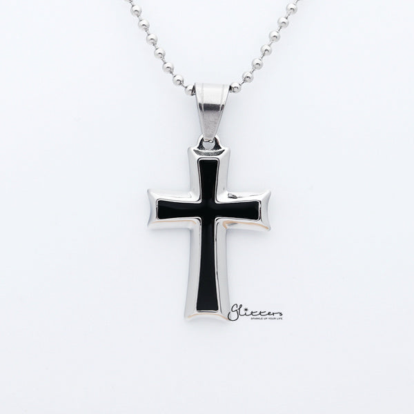 Stainless Steel Two Tone Cross Pendant-Jewellery, Men's Jewellery, Men's Necklace, necklace, Necklaces, Pendants, Stainless Steel, Stainless Steel Pendant-SP0272-S-Glitters