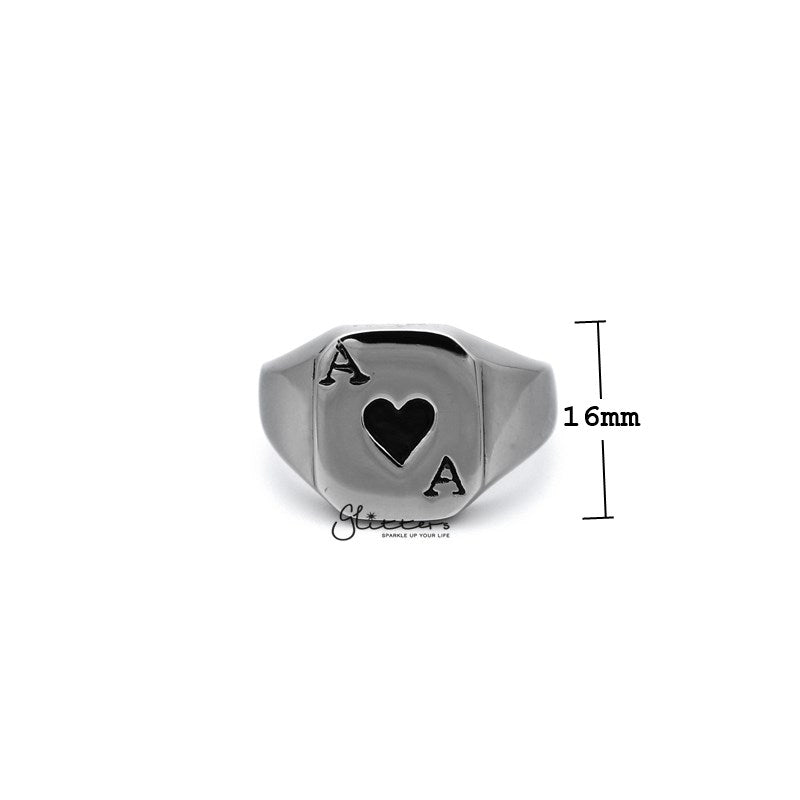 Stainless Steel Hearts Ace Casting Men's Rings-Jewellery, Men's Jewellery, Men's Rings, Rings, Stainless Steel, Stainless Steel Rings-SR0009_800-01_New-Glitters
