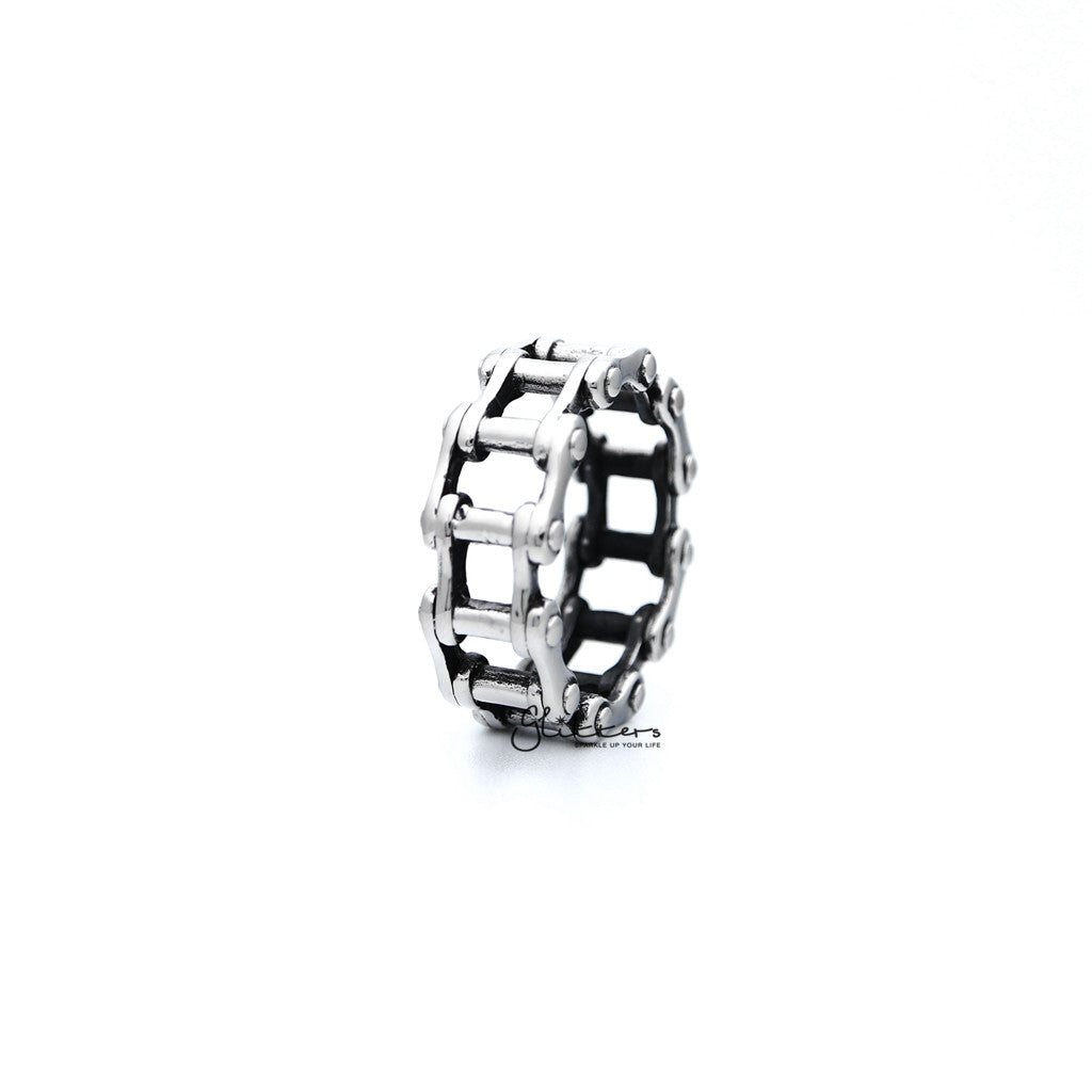 Stainless Steel Antiqued Motorcycle Chain Casting Men's Rings-Jewellery, Men's Jewellery, Men's Rings, Rings, Stainless Steel, Stainless Steel Rings-SR0243_1000-02-Glitters