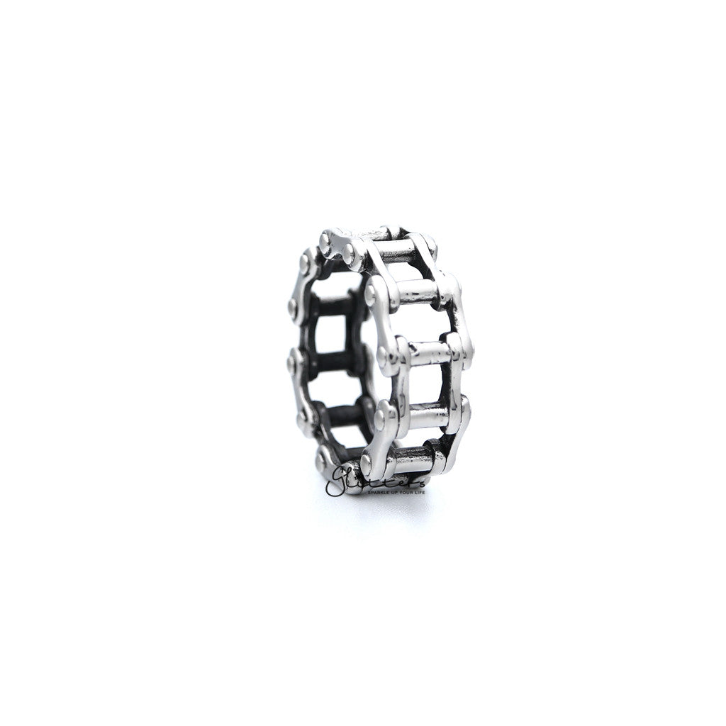 Stainless Steel Antiqued Motorcycle Chain Casting Men's Rings-Jewellery, Men's Jewellery, Men's Rings, Rings, Stainless Steel, Stainless Steel Rings-SR0243_1000-03-Glitters