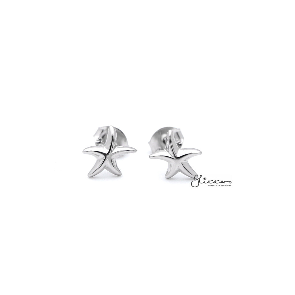 Sterling Silver Starfish Women's Stud Earrings-earrings, Jewellery, Stud Earrings, Women's Earrings, Women's Jewellery-SSE0252_1000-02-Glitters