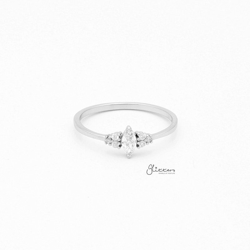 Sterling Silver Rhombus Cut CZ Ring-Cubic Zirconia, Jewellery, Rings, Sterling Silver Rings, Women's Jewellery, Women's Rings-SSR0058-1_800-Glitters