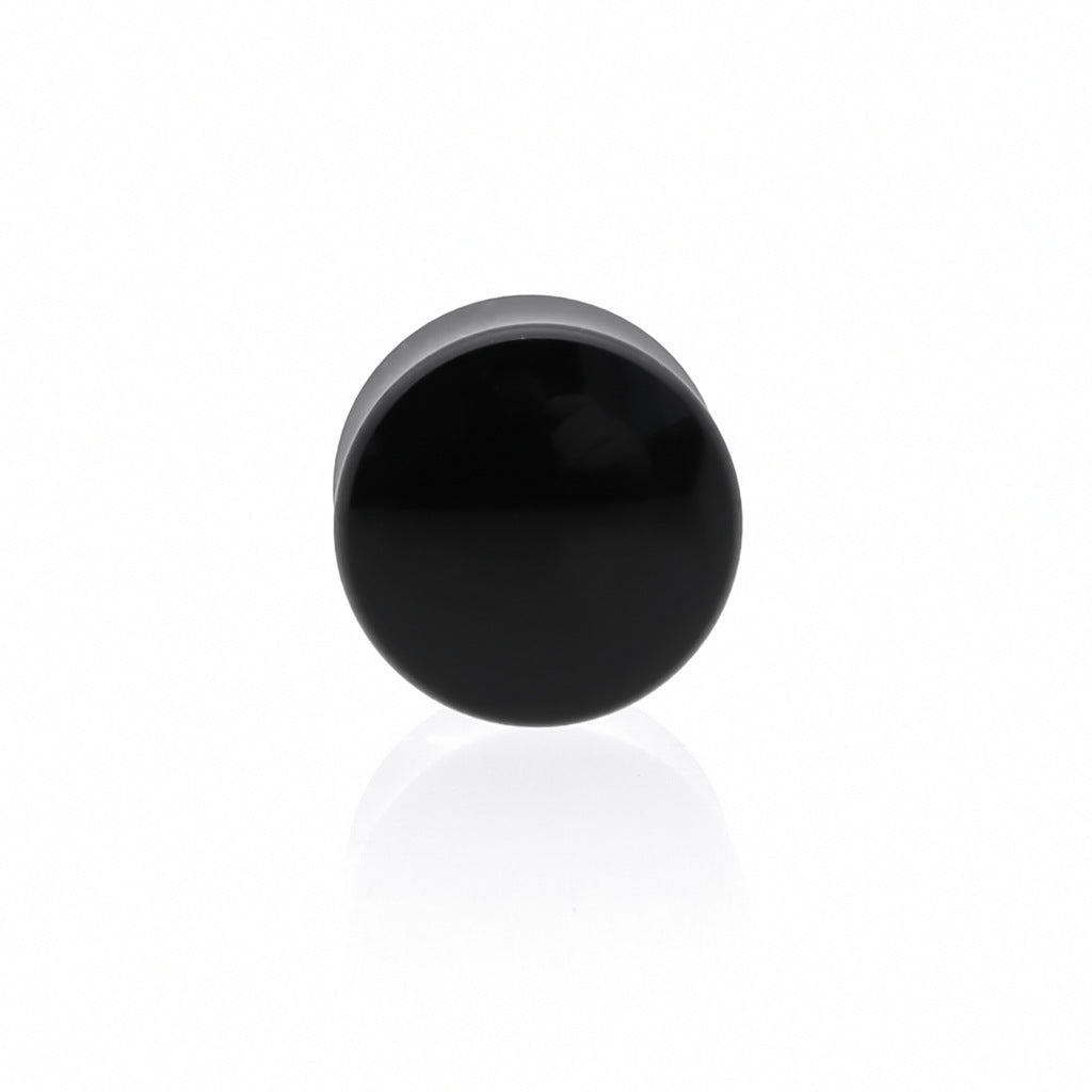 Black Colour Solid UV Acrylic Saddle Plugs-Body Piercing Jewellery, Plug, Tunnel-TL0021-1_1-Glitters