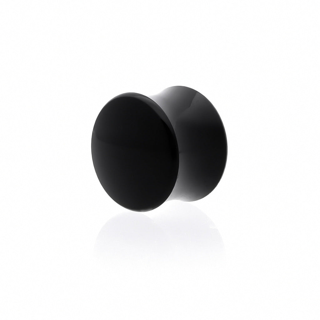 Black Colour Solid UV Acrylic Saddle Plugs-Body Piercing Jewellery, Plug, Tunnel-TL0021-2_1-Glitters