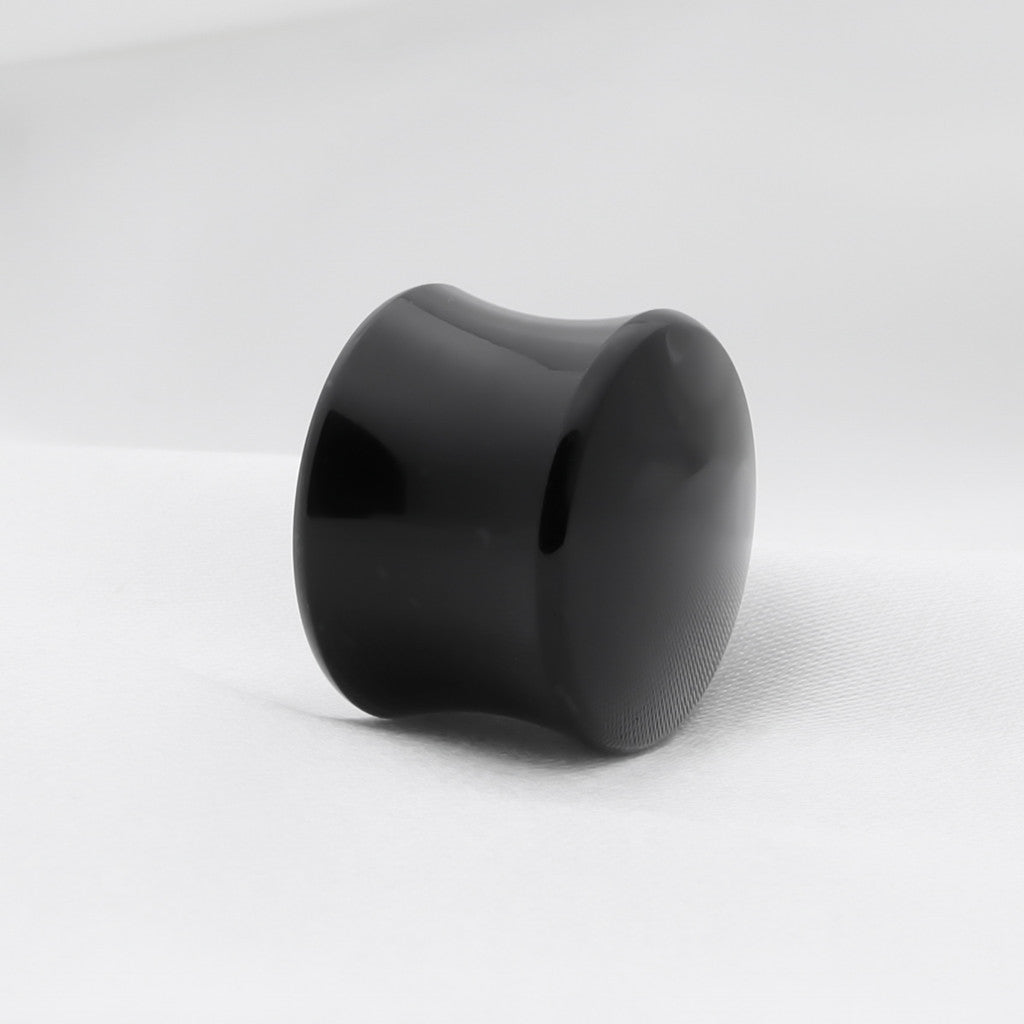 Black Colour Solid UV Acrylic Saddle Plugs-Body Piercing Jewellery, Plug, Tunnel-TL0021-3_1-Glitters