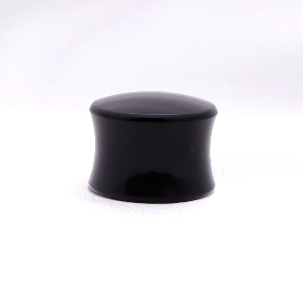 Black Colour Solid UV Acrylic Saddle Plugs-Body Piercing Jewellery, Plug, Tunnel-TL0021-4_1-Glitters