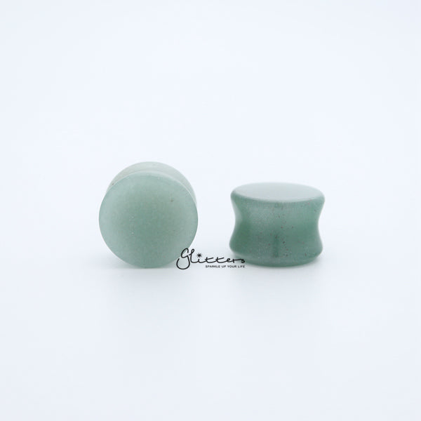 Semi Precious Green aventurine Stone Double Flared Saddle Tunnel-Body Piercing Jewellery, Plug, Tunnel-TL0052-Glitters