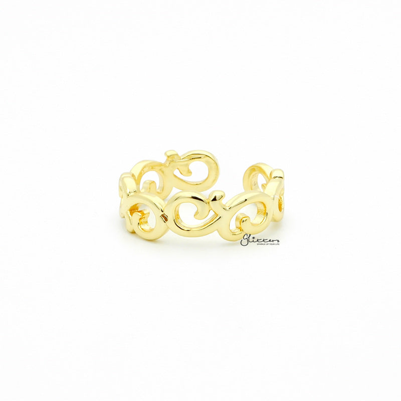 Spiral Pattern Toe Ring - Gold-Jewellery, Toe Ring, Women's Jewellery-TOR0001-G-1-Glitters