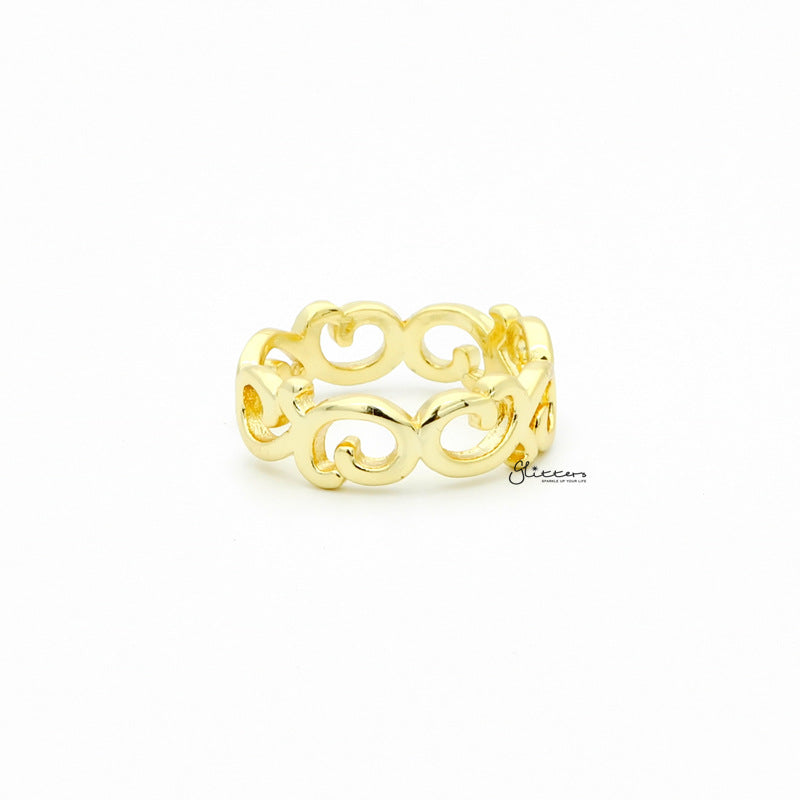 Spiral Pattern Toe Ring - Gold-Jewellery, Toe Ring, Women's Jewellery-TOR0001-G-2-Glitters