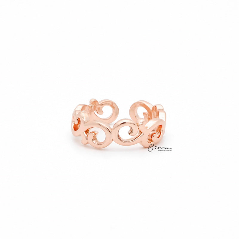Spiral Pattern Toe Ring - Rose Gold-Jewellery, Toe Ring, Women's Jewellery-TOR0001-RG-1-Glitters