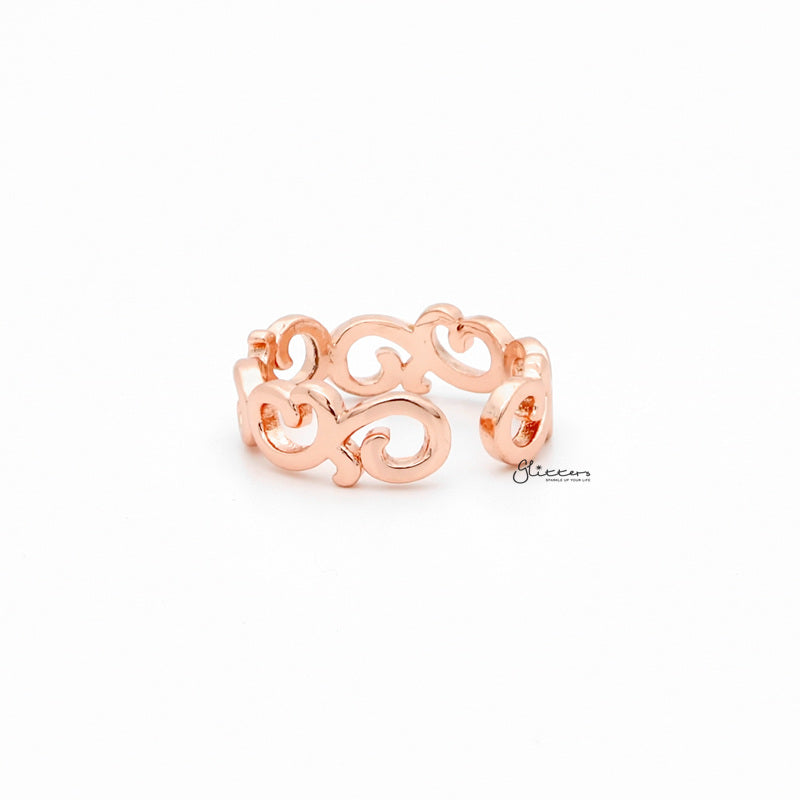 Spiral Pattern Toe Ring - Rose Gold-Jewellery, Toe Ring, Women's Jewellery-TOR0001-RG-2-Glitters