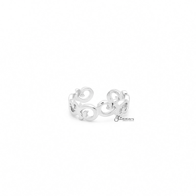 Spiral Pattern Toe Ring - Silver-Jewellery, Toe Ring, Women's Jewellery-TOR0001-S-1-Glitters