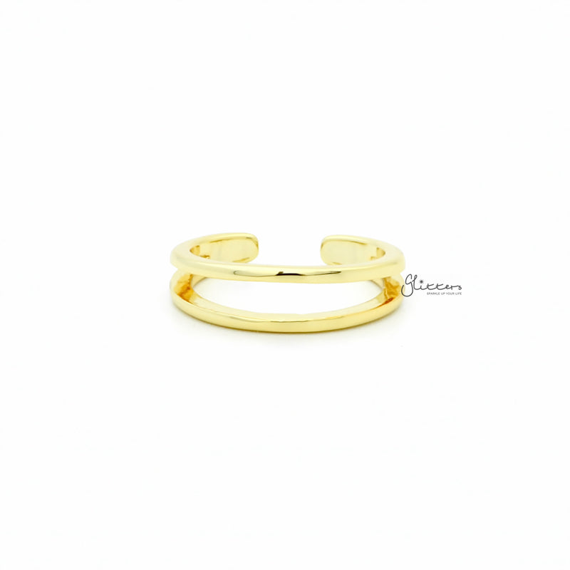 Two Lines Plain Band Toe Ring - Gold-Jewellery, Toe Ring, Women's Jewellery-TOR0006-G1_800-Glitters