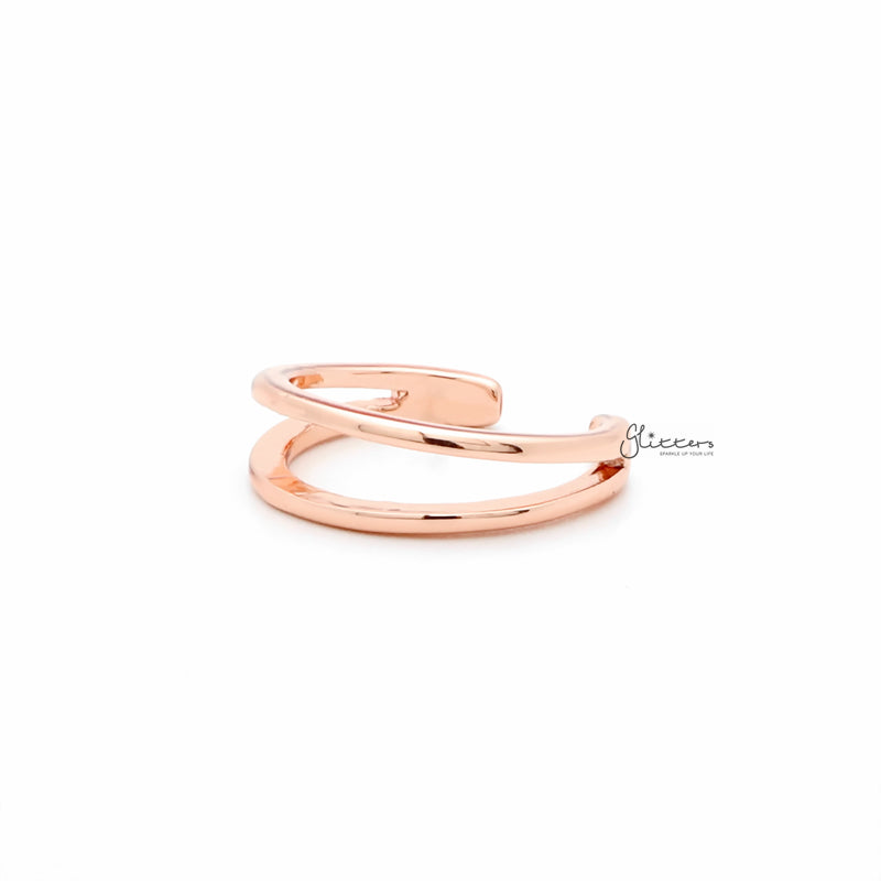 Two Lines Plain Band Toe Ring - Rose Gold-Jewellery, Toe Ring, Women's Jewellery-TOR0006-RG2_800-Glitters