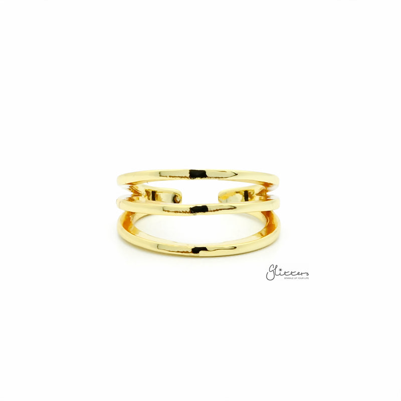 Three Lines Plain Band Toe Ring - Gold-Jewellery, Toe Ring, Women's Jewellery-TOR0007-G1_800-Glitters