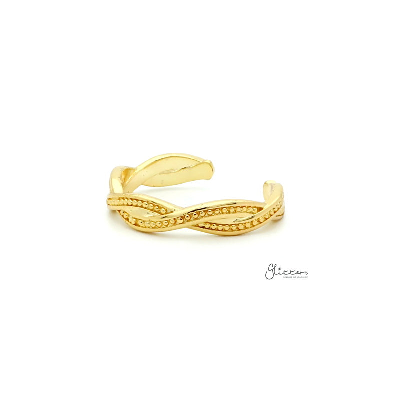 Twisted Rope Toe Ring - Gold-Jewellery, Toe Ring, Women's Jewellery-TOR0008-G2_800-Glitters