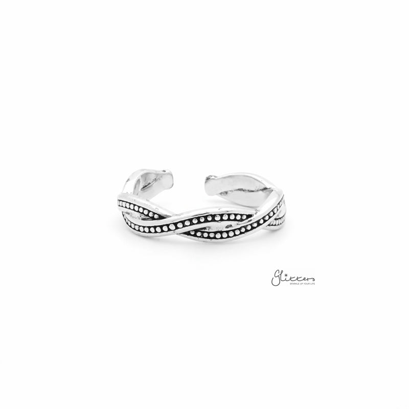 Twisted Rope Toe Ring - Anti Silver-Jewellery, Toe Ring, Women's Jewellery-TOR0008-S1_800-Glitters