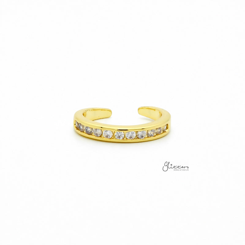 3mm CZ Paved Band Toe Ring - Gold-Cubic Zirconia, Jewellery, Toe Ring, Women's Jewellery-TOR0010-G1_800-Glitters