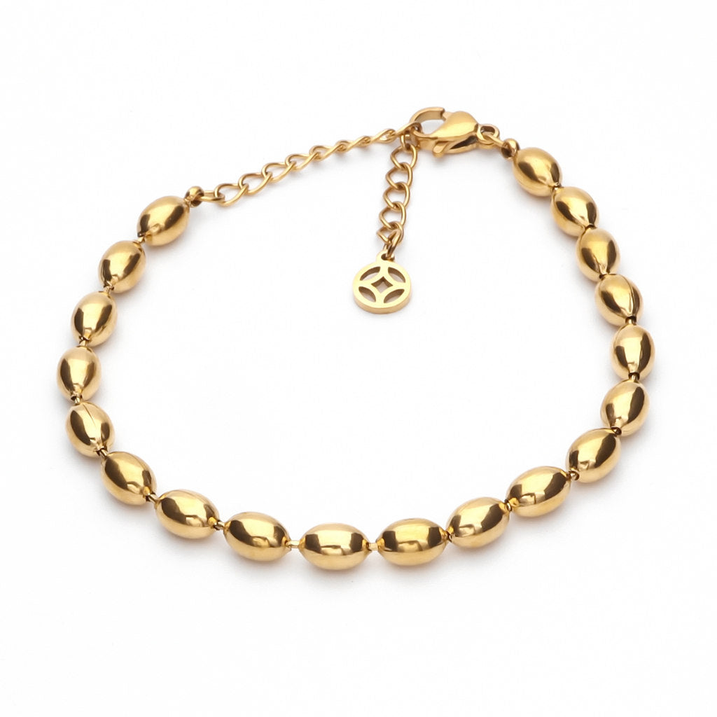 Stainless Steel Beads Women's Bracelet - Gold-Bracelets, Jewellery, New, Stainless Steel, Stainless Steel Bracelet, Women's Bracelet, Women's Jewellery-WB0007-G1_1-Glitters