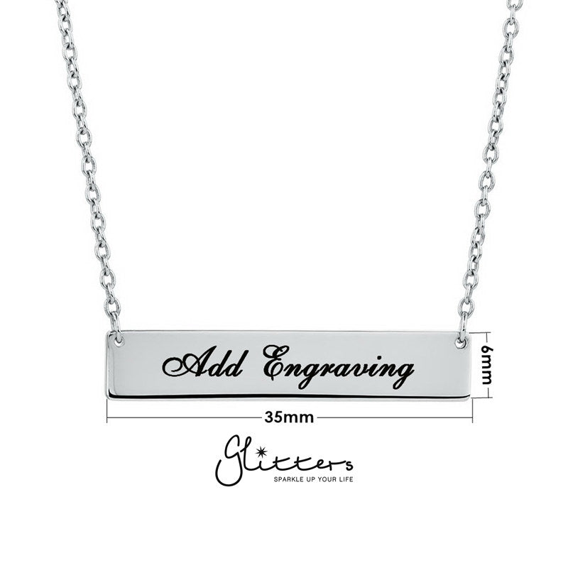 Personalized Sterling Silver Horizontal Name Bar Necklace - Medium-Engraving, name bar necklace, Personalized-add_engraving_1_35-6-Glitters