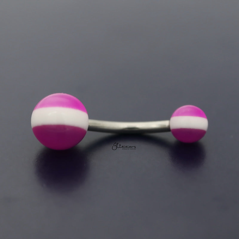 Acrylic Balls Belly Button Navel Ring - Purple-Belly Ring, Body Piercing Jewellery-bj0333-a-Glitters